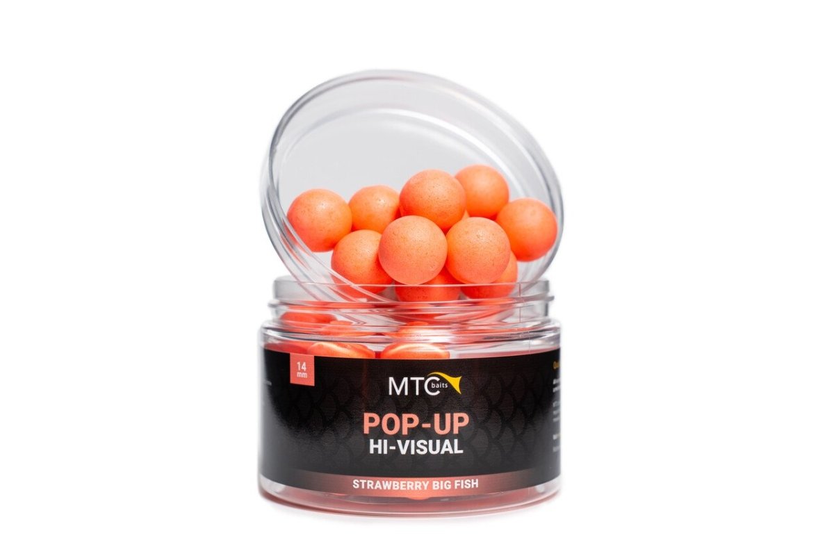 MTC Strawberry Big Fish - Hi - Visual - Pop - ups - 14mm - dé KarperCentrale